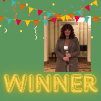 "winner" with photo of Elise Robbins