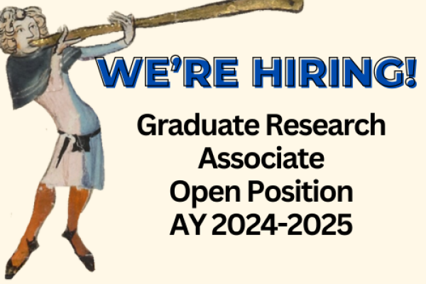 Text reads We're Hiring Graduate Research Associate Open Position AY 2024-2025