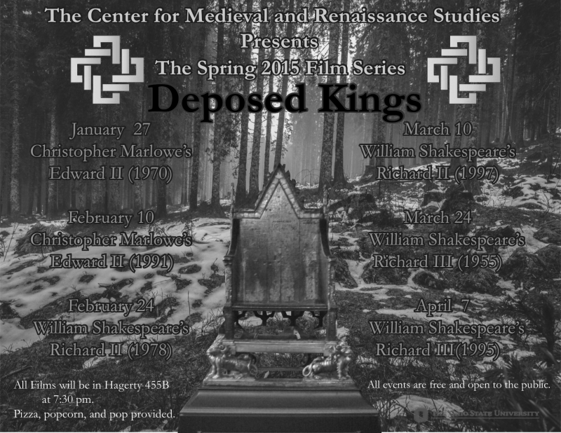 Flyer for Deposed Kings (Spring 2015) Film Series