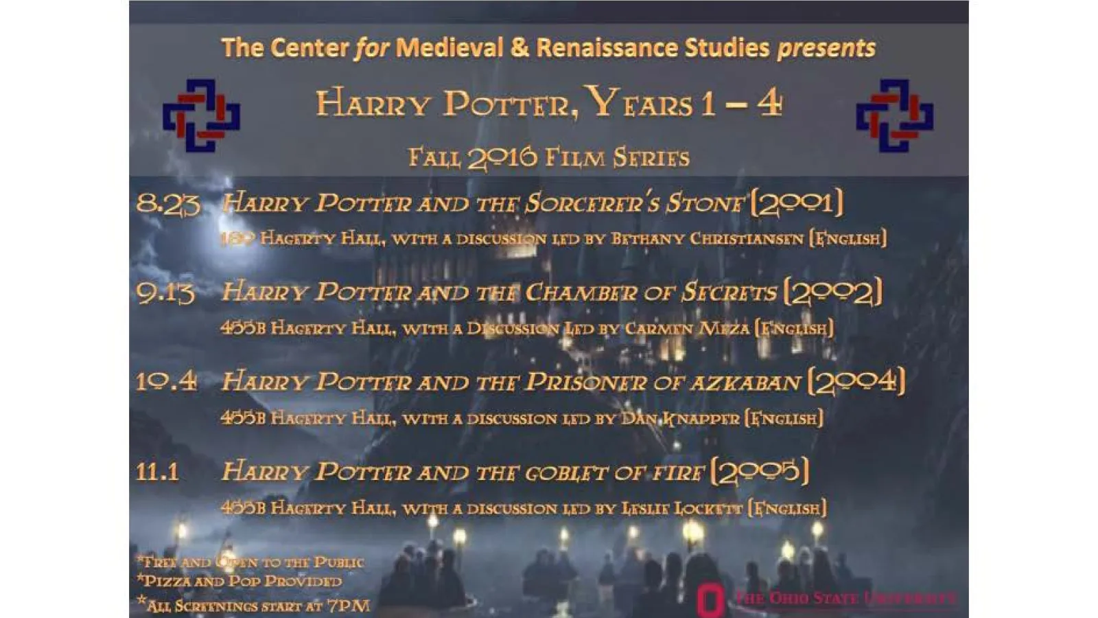 CMRS Autumn 2016 Film Series Poster