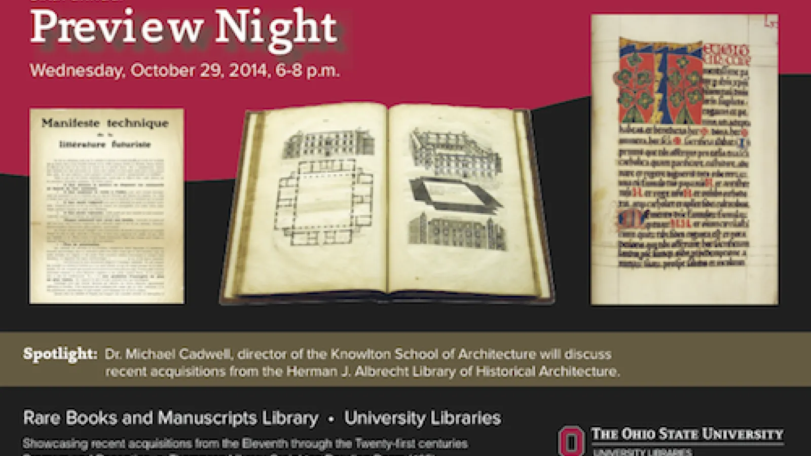Rare Books Preview Night Announcement