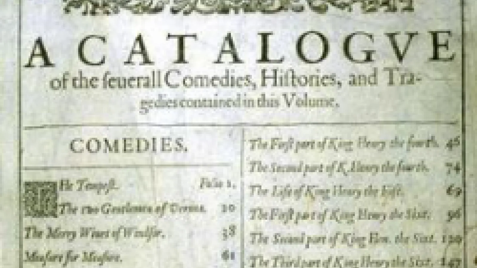 Kane lecture catalogue with comedies and tragedies