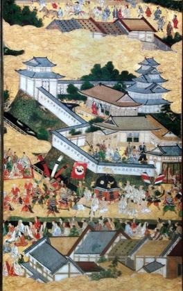 A manuscript depiction of Kyoto, Japan in the Middle Ages