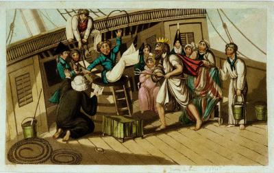 sailors in costumes for a ritual
