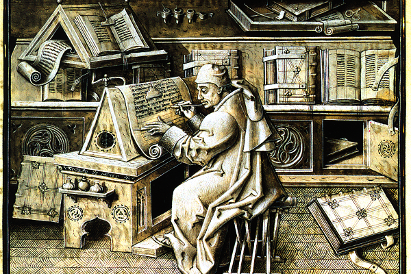 Medieval Scribe at work