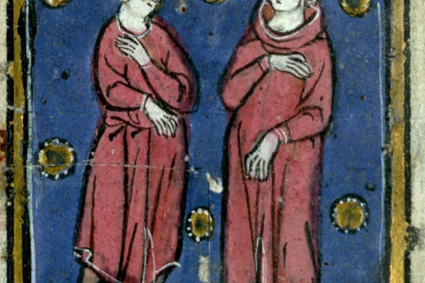 people in red outfits