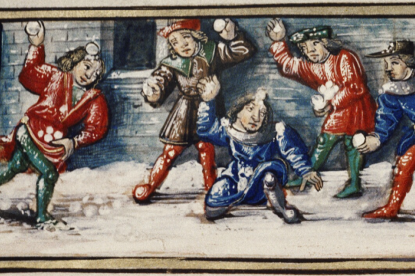 people having snowball fight
