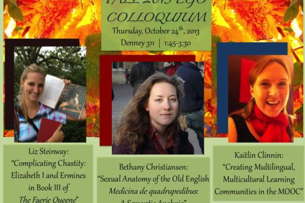 Autumn 2013 EGO Colloquium flyer Autumn 2013 EGO Colloquium flyer