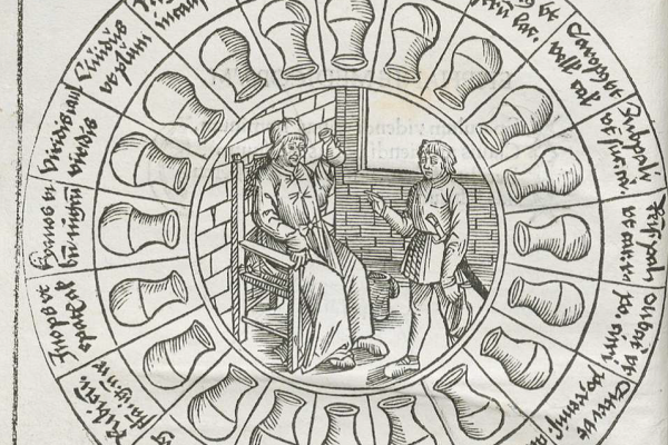 Circular image of two people negotiating food access